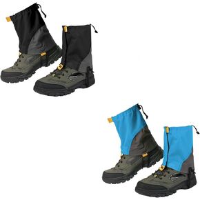 Gators for Hiking Boots and Shoes, Lightweight Adjustable Leg Gaiters for Adults, Waterproof, Unisex, Black, Blue