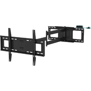 48'' Extension Long Arm TV Wall Mount with Power Strip, Heavy Duty Full Motion TV Mount for 37'' -80'' Screens up to 110 lbs, Max VESA 600x400mm, 16''18''24'' Wood Studs/Concrete/Brick Wall