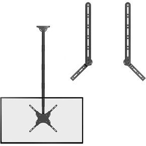WALI Bundle – 2 Items: Extra Long TV Ceiling Mount and Sound Bar Mount Bracket