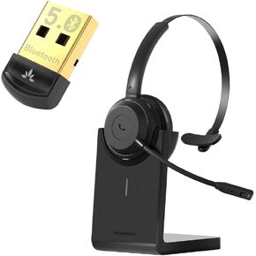 Avantree DG45 & Avantalk Alto Solo Bundle - USB Bluetooth Adapter for Windows PC with Data Transfer, Enable Wireless Devices & Wireless Headset, CVC Noise Cancelling Mic with Mute Function