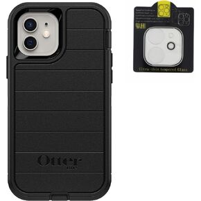 OtterBox Defender Pro Series Case & Holster SCREENLESS Edition for iPhone 12 Mini with Camera Lens Protector - Non-Retail Packaging - Black