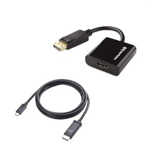 Cable Matters Active DisplayPort to HDMI Adapter (Active DP to HDMI Adapter) Supporting Eyefinity Technology and 4K Resolution & USB C to HDMI Cable in Black 6 Feet