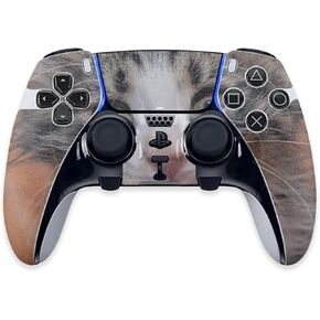 MAYESYSKINS GLOSTY GLOSTY SNOW متوافق مع PS5 DualSense Edge Controller - LOL CAT | واقي ، دائم عالية اللمعان اللمعان النهائي | من السهل تطبيق وتغيير الأنماط | صنع في الولايات المتحدة