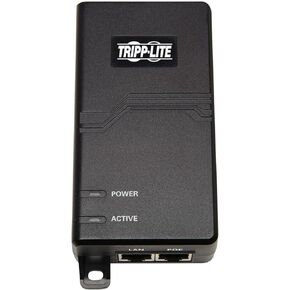 Tripp Lite Gigabit PoE+ Midspan Active Injector - IEEE 802.3at / 802.3af, 30W, 1 Port, Power Over Ethernet (NPOE-30W-1G),black