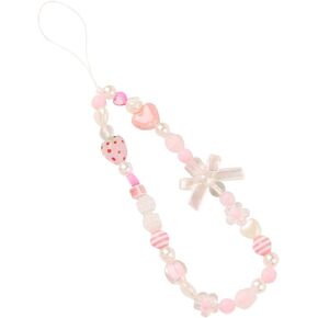 Phone Charms Strap Cute Phone Chain Beaded Phone Strap Aesthetic Phone Lanyard Cell Phone Wrist Strap Anti Lost Phone Strap for Women Girls A