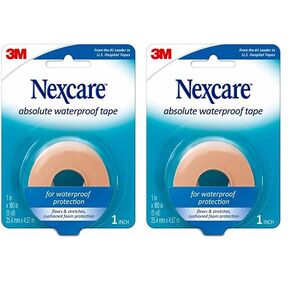 Nexcare Absolute Absolute Rackproof ، الشريط الطبي الرغوي المرن ، يؤمن ارتداء الملابس ويحافظ على جفاف الجفاف - 1 في × 5 ياردة ، لفة واحدة من الشريط (حزمة 2)