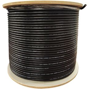 Cat6 Plenum Shielded (CMP) Overall Foil Shield (F/UTP), 1000ft, 23AWG | 100% Solid Bare Copper | 550MHz | Bulk Ethernet Cable, Available in Blue, White & Black Color (Black)