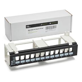 TRUE CABLE Shielded 12 Port Toolless Modular Patch Panel, Blank, Wall Mount, with Installation Hardware and Ground Wire, High Density, Black