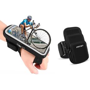 Wrist Phone Holder for Running, Arm Band for iPhone Pro Max Plus SE (16/15/14/13/12/11/X/XR) Galaxy S24/S23/S22/S21, Waterproof Running Accessories with Adjustable Strap & Card Slot