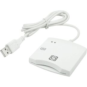 Smart SIM Card Reader Writer: EMV Reader Writer Programmer DOD Military USB ISO7816 Contact Common Access CAC Card Reader + SDK Kit - Credit Card Reader with Mac OS, Win, Linux (Black)
