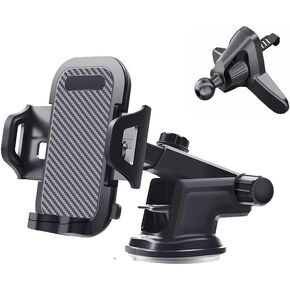 YuYue Electronic Car Phone Holder Mount for Windshield, Dashboard, Air Vent - Universal Hands Free Automobile Cell Phone Holder