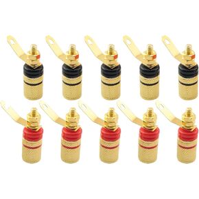 10PCS Amplifier Terminal Connector Terminal Block Plug Connector Speaker Zinc Alloy Terminal Block for Speaker Amplifier Terminal Microphone Audio Equipment
