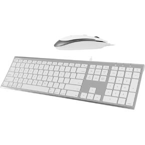 Macally Ultra Slim Wired Computer Keyboard and a Silent Wired Mouse, Ultimate Apple Accessories