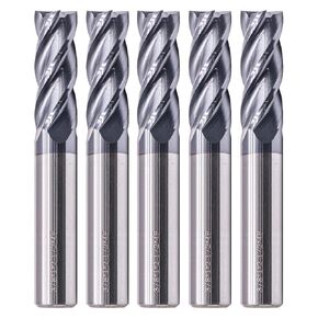 BestParts High Performance 5Pcs Solid Carbide End Mills, AlTiN Coated, 4 Flute, 30 Degree Helix, 3/8" Cutting Diameter, 3/8" Shank Diameter, 1" Length of Cut, 2-1/2" Overall Length