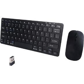 Wireless Bluetooth Keyboard and Mouse Combo – Rechargeable, Quiet Operation, 3-Device Switching – Perfect for Home Office, Gaming, and Travel,Compatible with Windows, Mac, Android(Black)