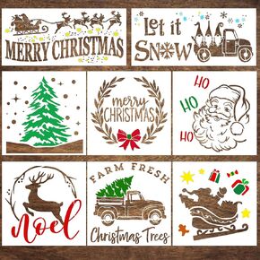 Gnome Stencils Reusable Large Christmas Stencil Set - Holiday Crafts, Wood Signs, Art - Merry Christmas Gnomes in Kuwait