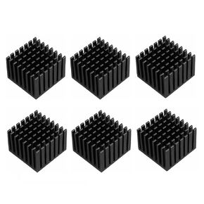 easycargo 6pcs 28mm intaink kit 28mmx28mmx20mm + شريط لاصق موصل حراري ، زعانف التبريد من الألومنيوم للتبريد رقائق رقائق IC (28x28x20mm)