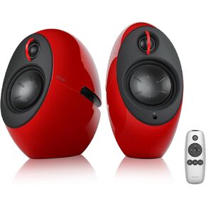 Edifier e25HD PC Speakers with Passive Bass Radiators & Bluetooth 5.3 LDAC for Desktop - Optical Input- 74W Near Field Powered Bookshelf Hi-Res Speakers with 24bit/96KHz Wired & 990Kbps Wireless, Red