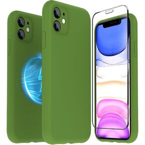 TZGZT Camera Protection for iPhone 11 Phone Case, [fits MagSafe Accessories] Magnetic Protective Cover with 2X Screen Protector, Women Case for iPhone 11, Clear