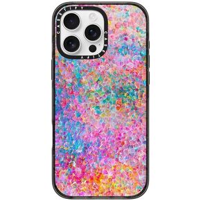 CASETiFY Impact Case for iPhone 16 Pro Max [Slim / 8.2 ft. 4X Military Grade Drop Protection/Compatible with Magsafe] - My Neon Summer - Clear Black