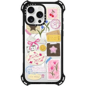 CASETiFY Bounce Case for iPhone 16 Pro Max [Shockproof / 21.3 ft. 6X Military Grade Drop Protection/Compatible with Magsafe] - You are Stars Collage - Clear Black