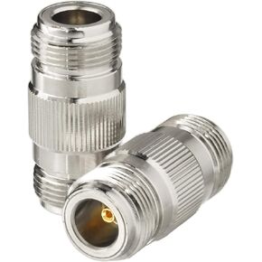 Eightwood 2pcs N Type Adapter N Female to N Female Barrel RF Coax Connector Coupler 50ohm for Ham Radio Antenna WiFi Antenna Router