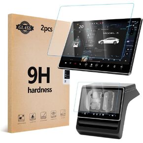 2025 Tesla Screen Protector Model y Juniper Model 3 Highland ، Model Y Progned Glass Protector 15.4 "Dashboard Touchscreen 8"