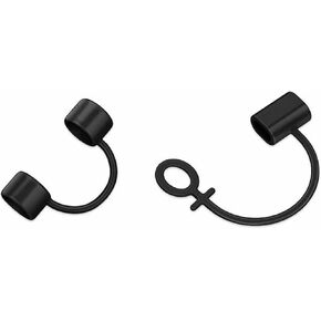 2pcs Silicone Cable Converter Holder Strap Tether,Anti Lost Cover Protections Sleeve Case for Various Charging Adapters Cable Adapter,Cable Straps Cord Management (Black)