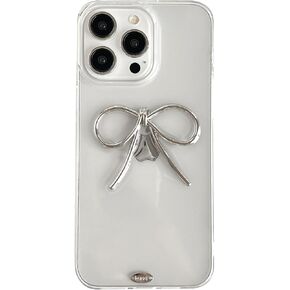 قوس ثلاثي الأبعاد بسيط واضحة للهاتف ناعم متوافق مع حالة iPhone (Silver ، for iPhone 12)