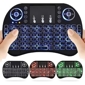 Wireless Mini Keyboard Remote Control Touchpad Mouse Combo Controller with RGB Backlit USB 2.4GHz