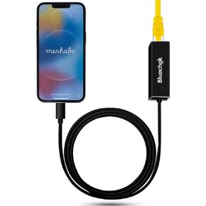Lightnning to Ethernet RJ45 Adapter for iPhone/iPad [Apple MFi Certified], Plug and Play iPhone High Speed Ethernet Adapter Support 10/100 Mbps Network (Black)