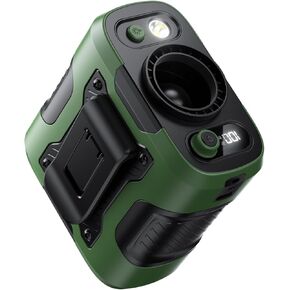 Portable Waist Fan Clip on with Light, 12M/S Quiet & Powerful Silencer Motor, 100 Speeds Wearable Belt Personal Shirt Fan, Digital Display, Upto 24H Cooling and Heatstroke Prevention (Green)