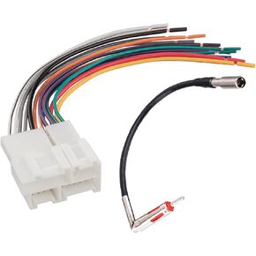 Radio Wire Harness with Antenna Adapter Fit for 1989-2002 Chevy GMC Buick, Stereo Receiver Install Connector Kit, Audio Navigation DVD Tail Line