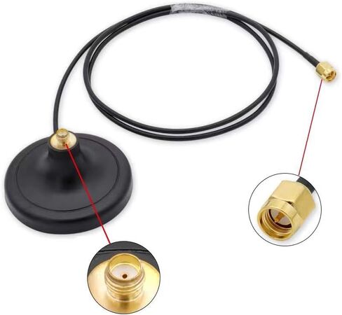 CORONIR Magnetic Mounting Base for GSM 3G 4G 5G Antenna with 10ft WiFi Extension Cable for 4G LTE WiFi Router Gateway Modem Hotspot Adapter Mobile Cell Phone Signal Booster Cellular Amplifier 1Pack in Saudi Arabia