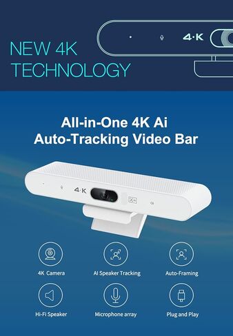 Conference Room Camera, 4K AI Conference Webcam with Microphone and Speaker in Saudi Arabia