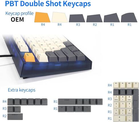 BOYI GK75 Pro Tri-Mode Hot Swap Mechanical Keyboard with Knob,Wireless TKL 75% RGB Customizable Backlit Gaming Keyboard,Bluetooth/2.4G/Wired for Gamers (Skyloong Red Switch,Promrose-Yellow Theme) in Saudi Arabia