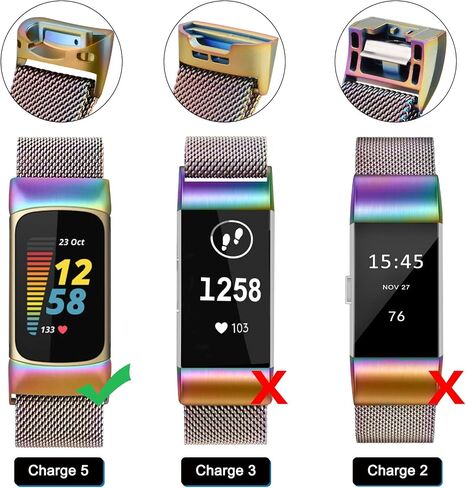 Amzpas Metal bands for Fitbit Charge 6 Bands for Women Men, Stainless Steel Mesh Wristband with Magnet Clasp for Fitbit Charge 6 / Fitbit Charge 5 in Saudi Arabia
