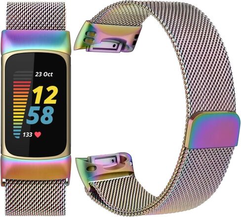 Amzpas Metal bands for Fitbit Charge 6 Bands for Women Men, Stainless Steel Mesh Wristband with Magnet Clasp for Fitbit Charge 6 / Fitbit Charge 5 in Saudi Arabia