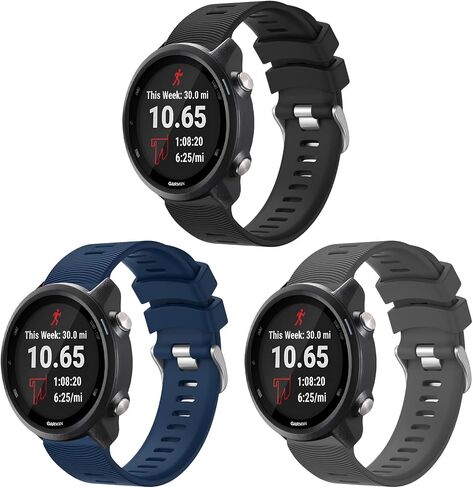 Meliya for Garmin Forerunner 245/645 / 165/158 / 55 Watch Band Women Men, 20mm Soft Silicone Replacement Strap for Garmin Forerunner 245/645 Music SmartWatch in Saudi Arabia
