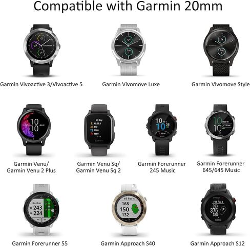 Meliya for Garmin Forerunner 245/645 / 165/158 / 55 Watch Band Women Men, 20mm Soft Silicone Replacement Strap for Garmin Forerunner 245/645 Music SmartWatch in Saudi Arabia