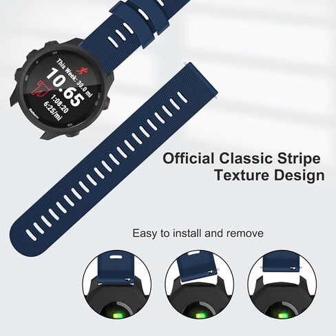 Meliya for Garmin Forerunner 245/645 / 165/158 / 55 Watch Band Women Men, 20mm Soft Silicone Replacement Strap for Garmin Forerunner 245/645 Music SmartWatch in Saudi Arabia