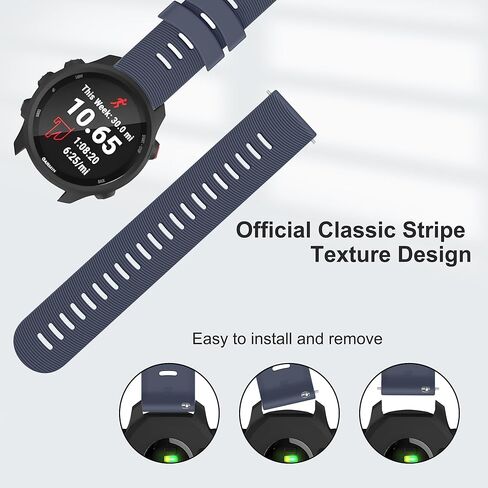 Meliya for Garmin Forerunner 245/645 / 165/158 / 55 Watch Band Women Men, 20mm Soft Silicone Replacement Strap for Garmin Forerunner 245/645 Music SmartWatch in Kuwait