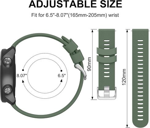 Meliya for Garmin Forerunner 245/645 / 165/158 / 55 Watch Band Women Men, 20mm Soft Silicone Replacement Strap for Garmin Forerunner 245/645 Music SmartWatch in Kuwait