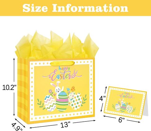 13" Large Happy Birthday Gift Bag with Tissue Paper,Card and Handles for Men Boy Kid Birthday Party (Blue Stripes) in Saudi Arabia