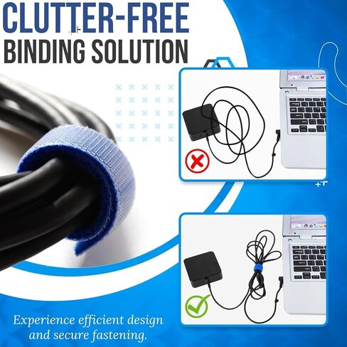 TNP Hook and Loop Tape Strap Cable Ties Fastener (Blue) (15 Feet) - Sticky Self Adhesive Nylon Fabric Roll Wrap 0.75" Wide 5 Yards Reusable for Cutting Custom Length Cord Wire Fastening in Kuwait