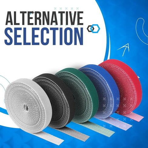 TNP Hook and Loop Tape Strap Cable Ties Fastener (Blue) (15 Feet) - Sticky Self Adhesive Nylon Fabric Roll Wrap 0.75" Wide 5 Yards Reusable for Cutting Custom Length Cord Wire Fastening in Kuwait