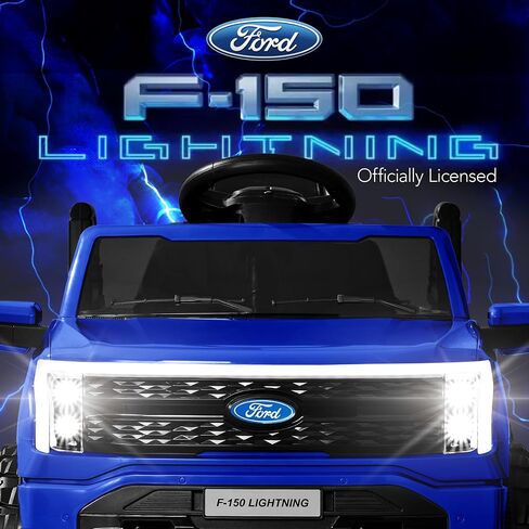 Best Choice Products Licensed Ford F-150 Lightning Truck Kids 24V 2-Seater Electric Ride On Car Toy w/ 132lb Weight Capacity, Parent Control - Black in Kuwait