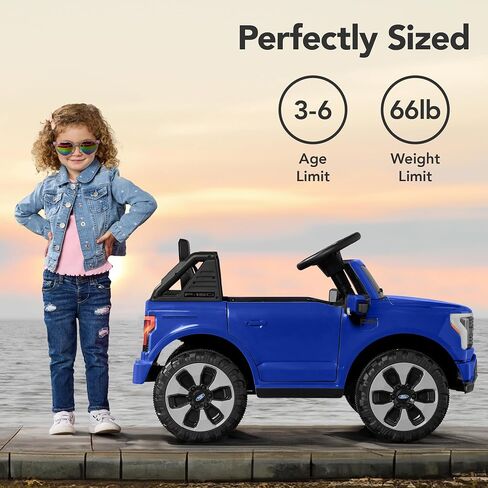 Best Choice Products Licensed Ford F-150 Lightning Truck Kids 24V 2-Seater Electric Ride On Car Toy w/ 132lb Weight Capacity, Parent Control - Black in Kuwait