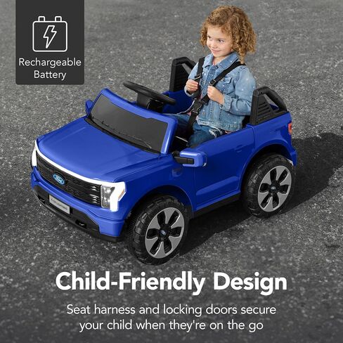 Best Choice Products Licensed Ford F-150 Lightning Truck Kids 24V 2-Seater Electric Ride On Car Toy w/ 132lb Weight Capacity, Parent Control - Black in Kuwait