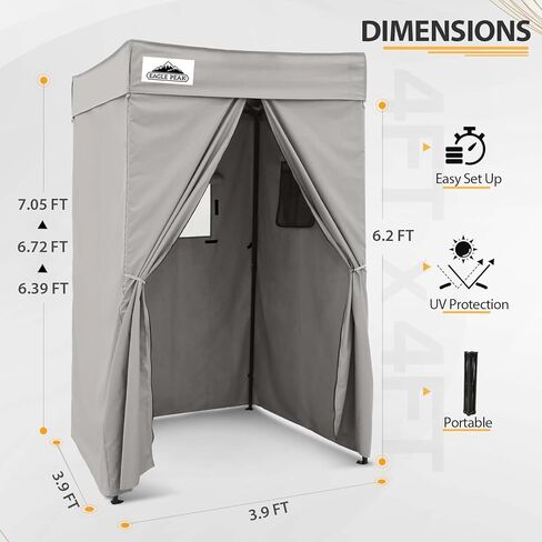 EAGLE PEAK Flex Compact 4x4 Pop-up Canopy Changing Room, Portable Privacy Dressing Room for Indoor Fashion Photoshoots, Camping, or Pool, White/Green in Kuwait